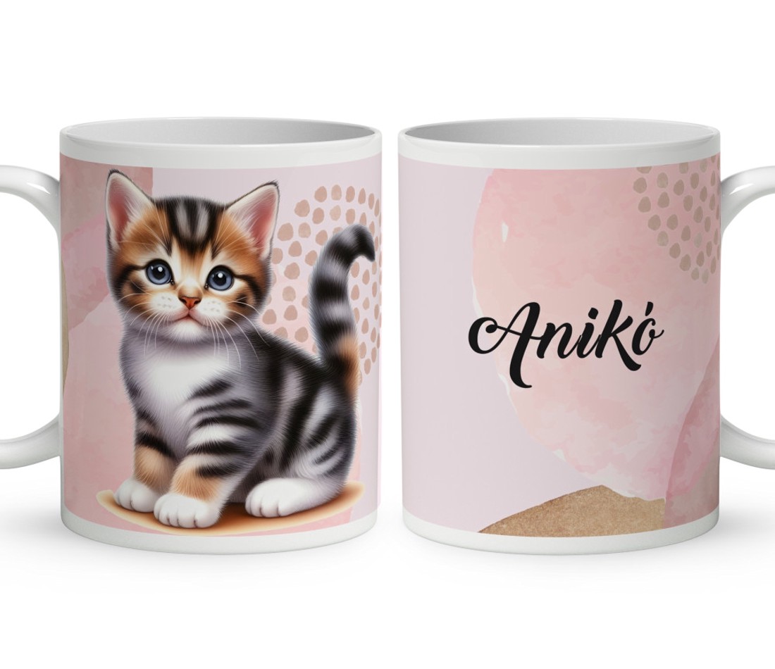 Kérd a Neveddel - Tündéri cirmos cicus mintás bögre - otthon & életmód - konyhafelszerelés, tálalás - tálalás - bögre & csésze - Meska.hu