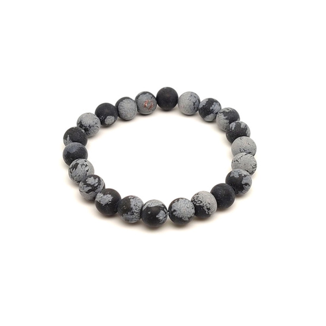 Matt hópehely obszidián golyós ásvány karkötő 8mm - ékszer - karkötő - ásványkarkötő - Meska.hu