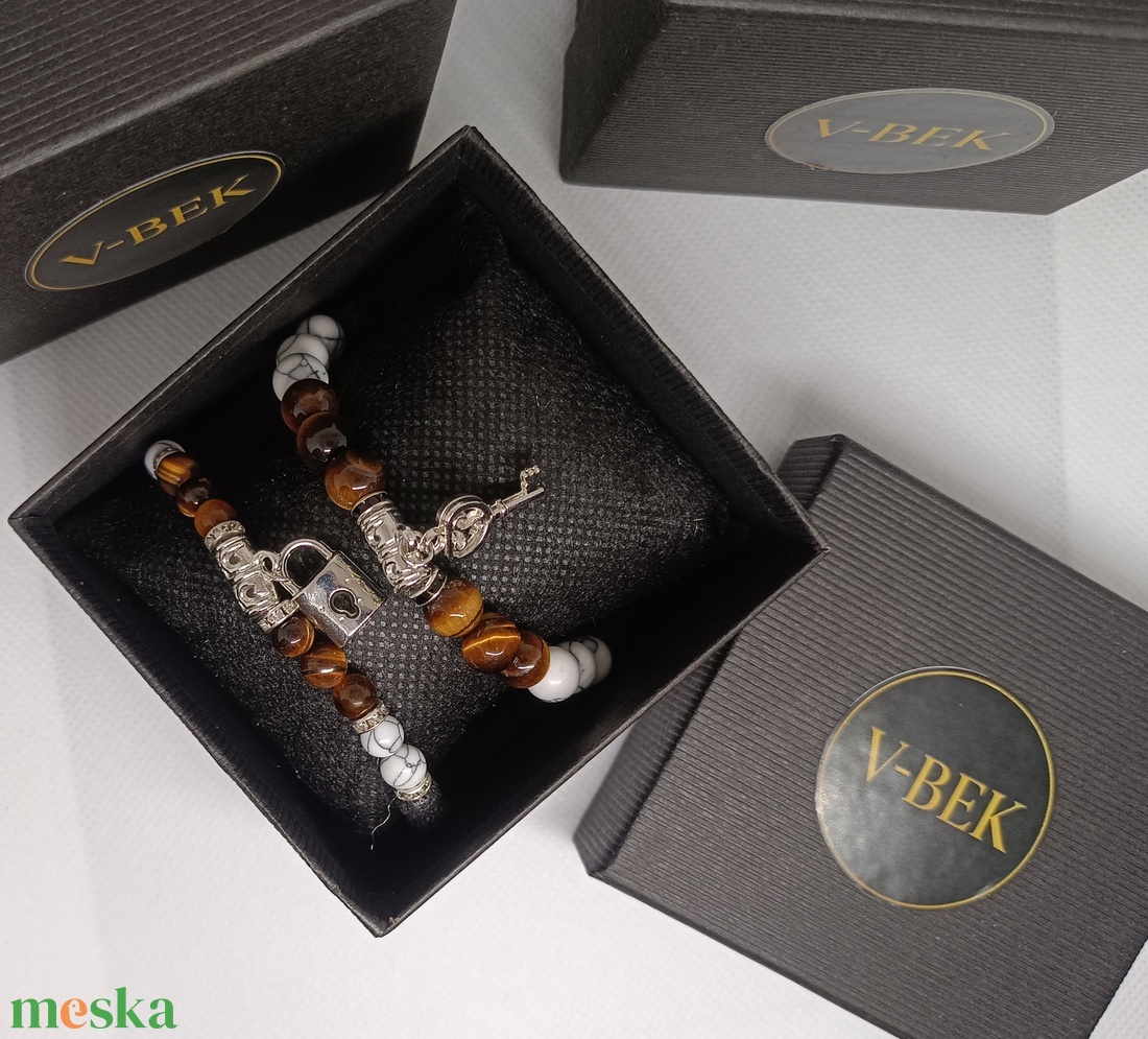 Páros karkötő  Yin és Yang Földszínekben - ékszer - karkötő - gyöngyös karkötő - Meska.hu