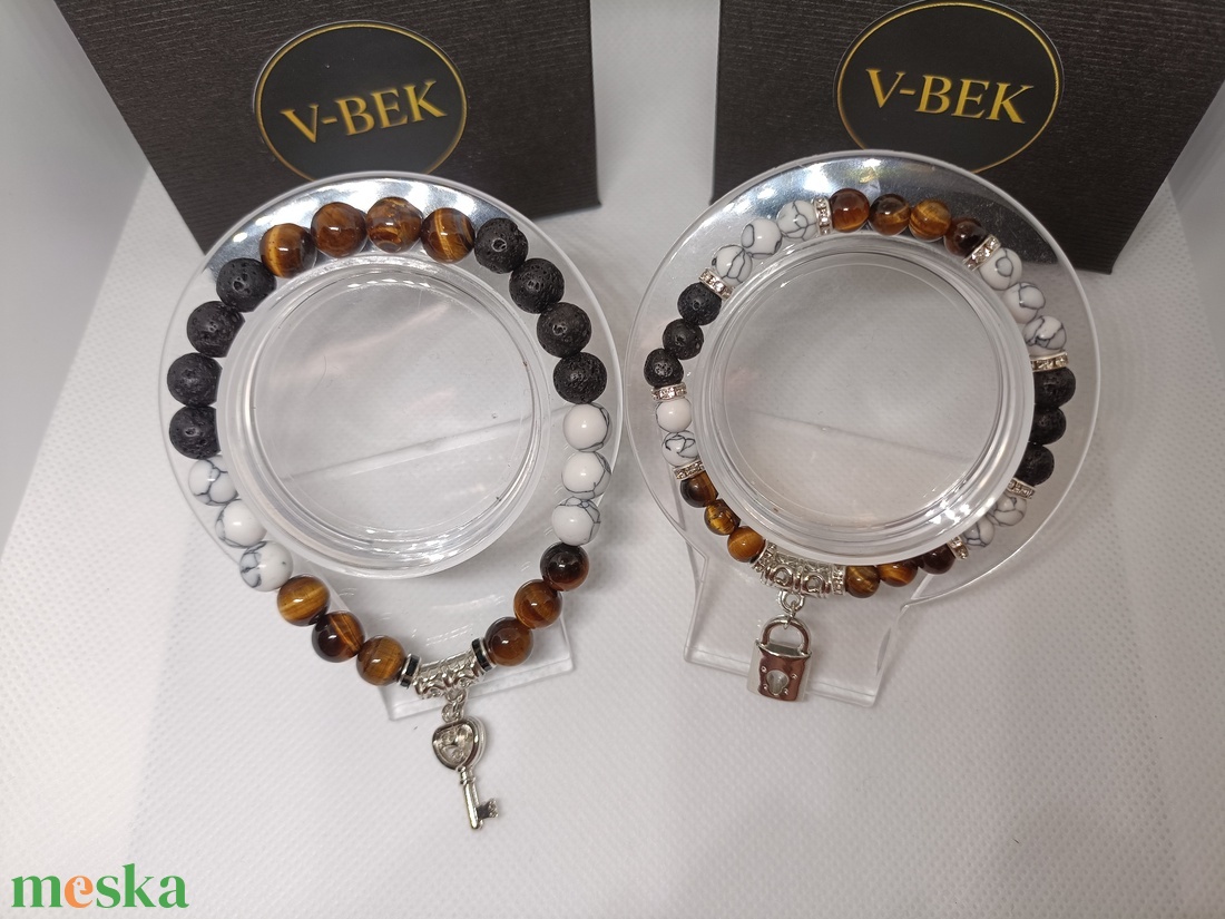 Páros karkötő  Yin és Yang Földszínekben - ékszer - karkötő - gyöngyös karkötő - Meska.hu