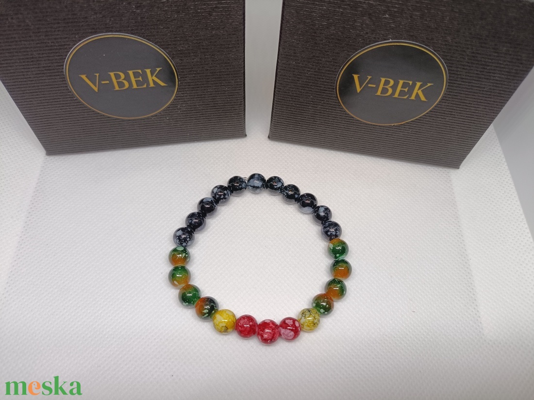 Szivárványos földszínek - ékszer - karkötő - gyöngyös karkötő - Meska.hu