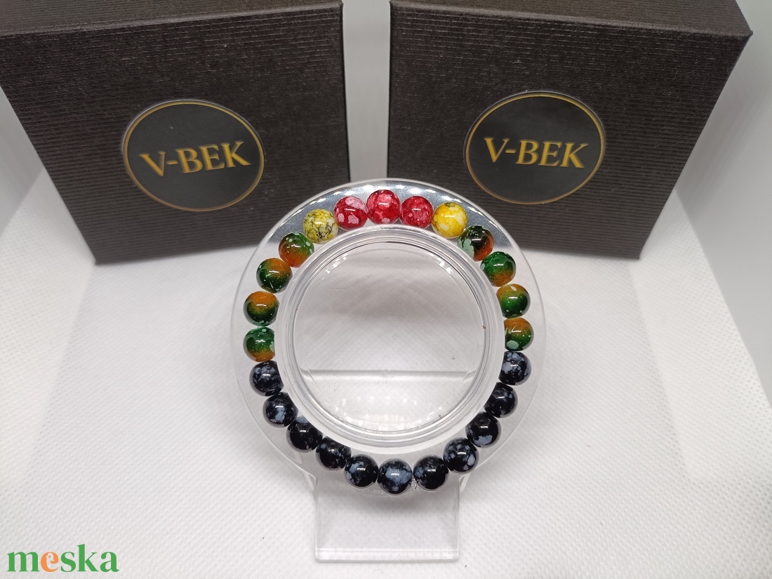 Szivárványos földszínek - ékszer - karkötő - gyöngyös karkötő - Meska.hu