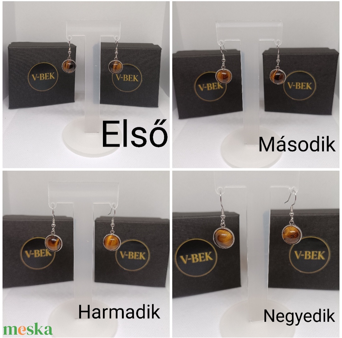 Tigrisszem kollekció fülbevaló - ékszer - fülbevaló - lógós kerek fülbevaló - Meska.hu