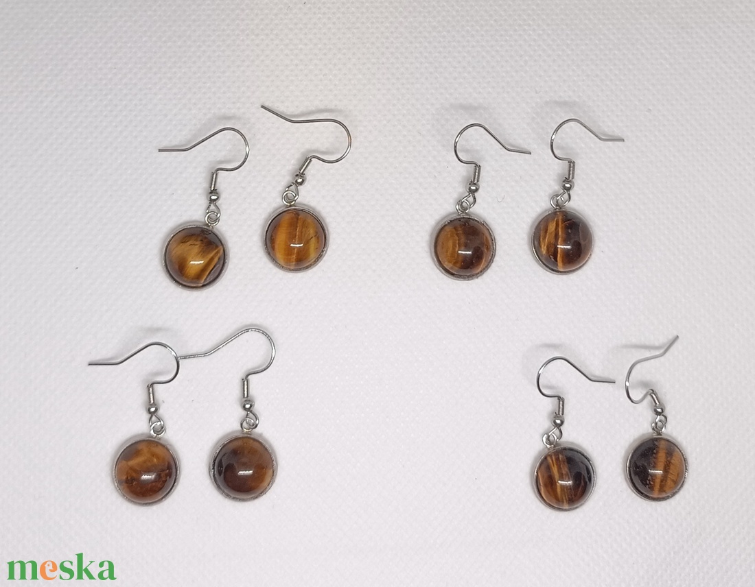 Tigrisszem kollekció fülbevaló - ékszer - fülbevaló - lógós kerek fülbevaló - Meska.hu