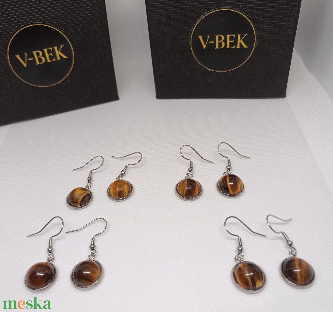 Tigrisszem kollekció fülbevaló - ékszer - fülbevaló - lógós kerek fülbevaló - Meska.hu