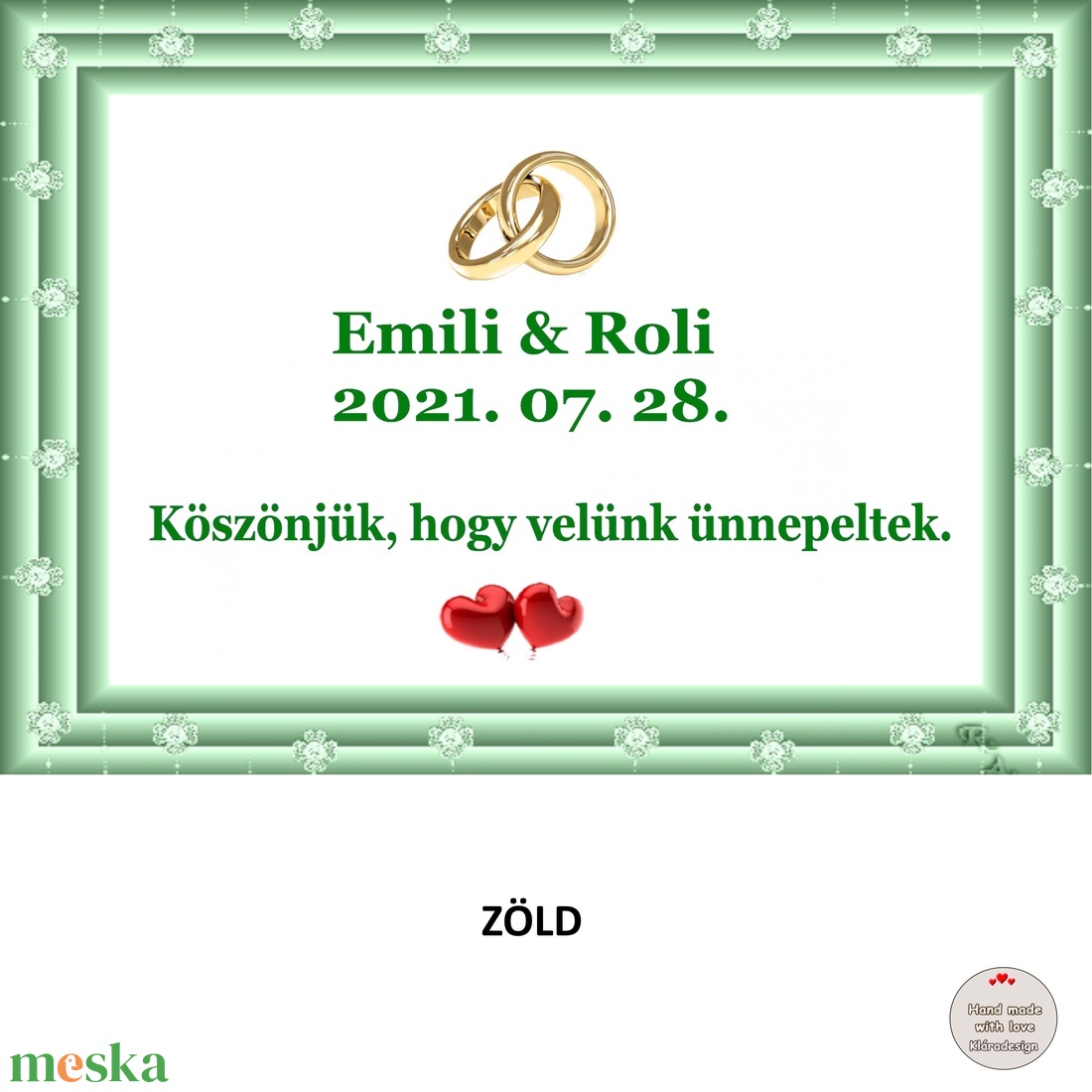 Esküvői hűtőmágnes - esküvő - emlék & ajándék - köszönőajándék - Meska.hu