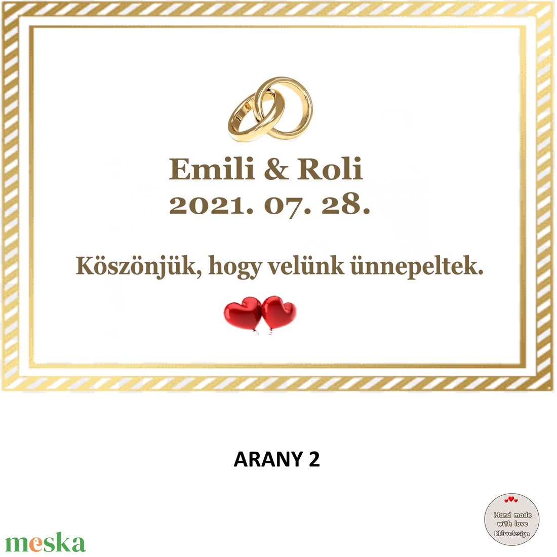 Esküvői hűtőmágnes - esküvő - emlék & ajándék - köszönőajándék - Meska.hu