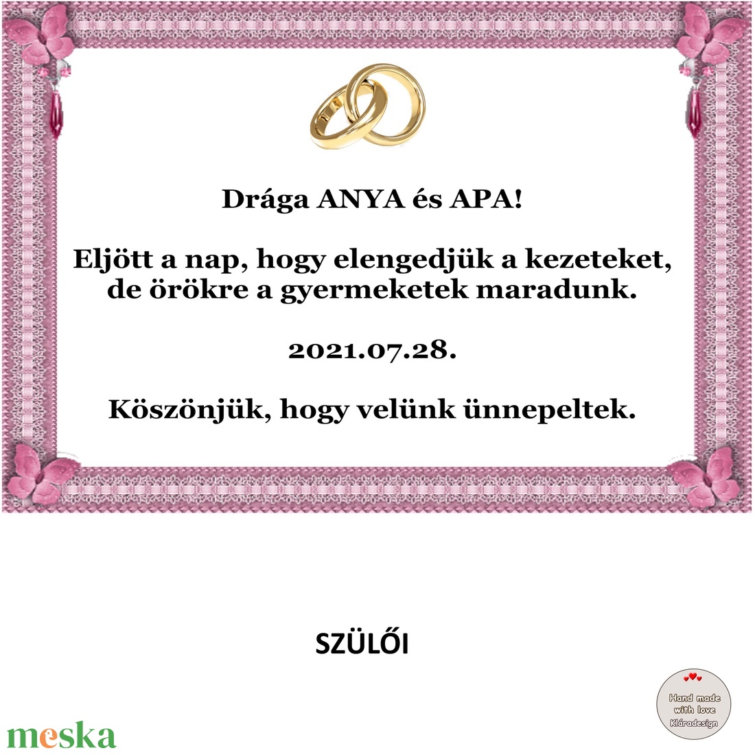 Esküvői hűtőmágnes - esküvő - emlék & ajándék - köszönőajándék - Meska.hu