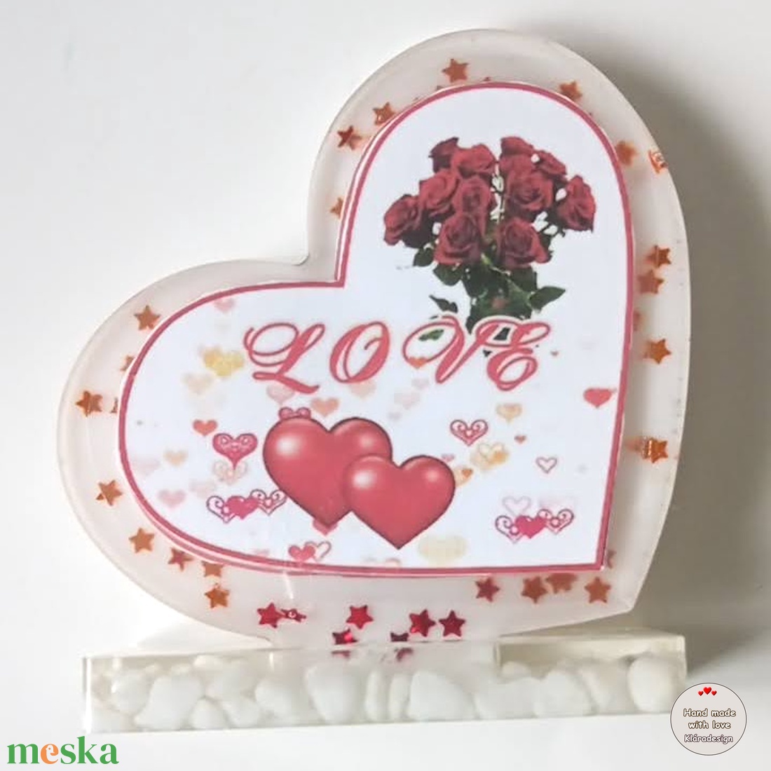 VALENTIN napi köszöntő szív - otthon & életmód - dekoráció - asztal és polc dekoráció - asztaldísz - Meska.hu