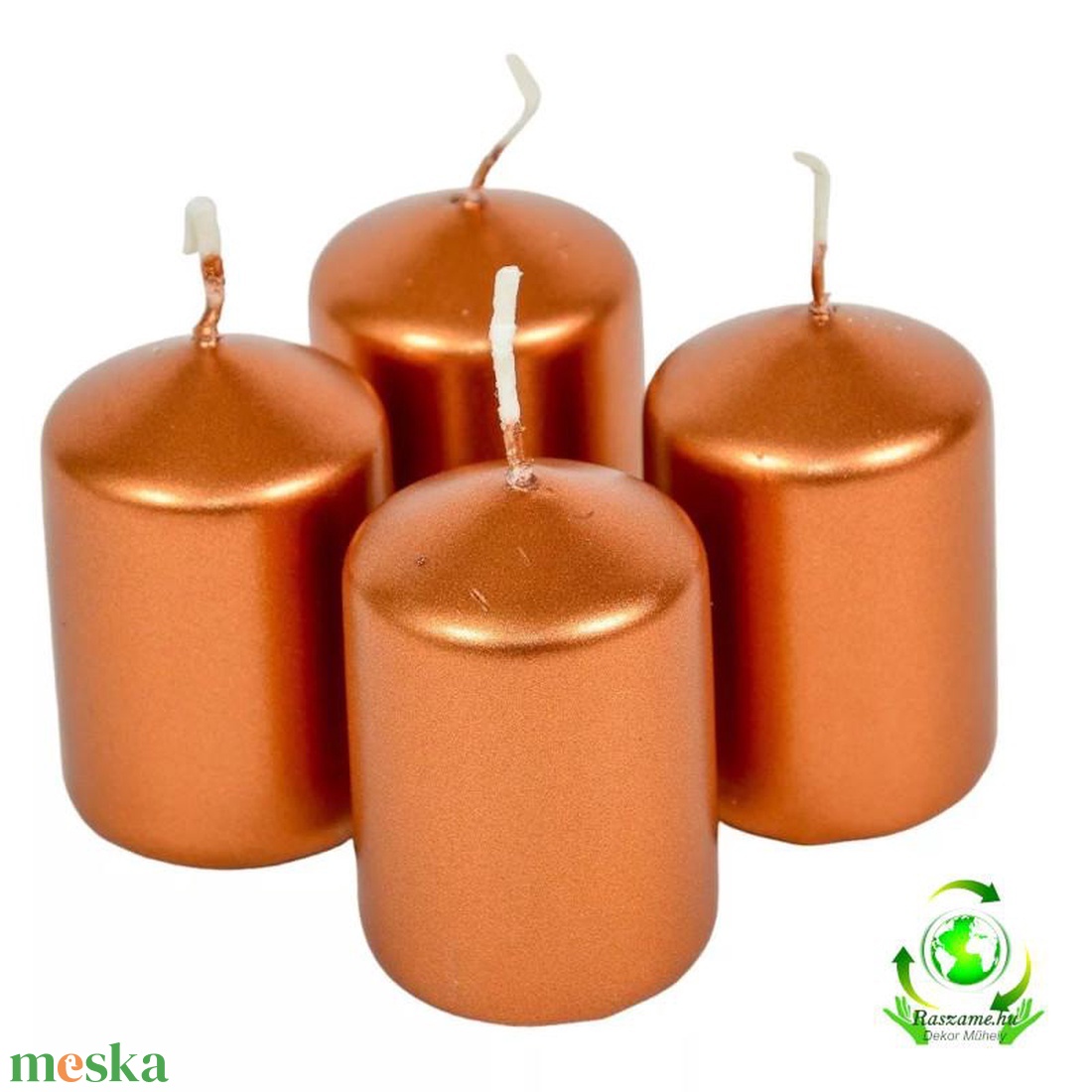 Adventi metál gyertya szett 40x60mm - bronz - kellékek & szerszámok - dekorációs kellékek - dekorációs gyertya - Meska.hu
