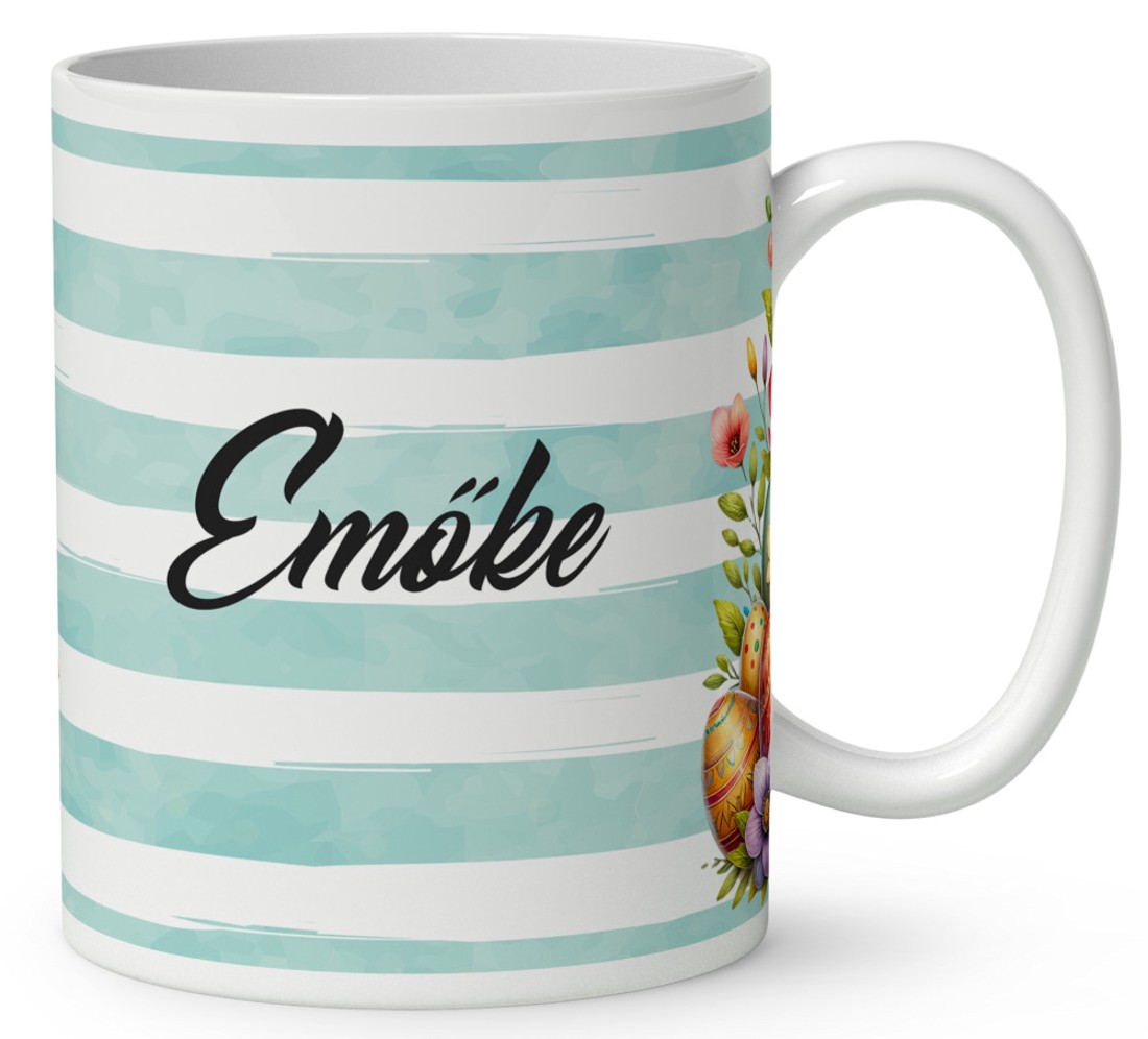 Névvel kérhető - Húsvéti manó virágokkal mintás bögre - otthon & életmód - konyhafelszerelés, tálalás - tálalás - bögre & csésze - Meska.hu