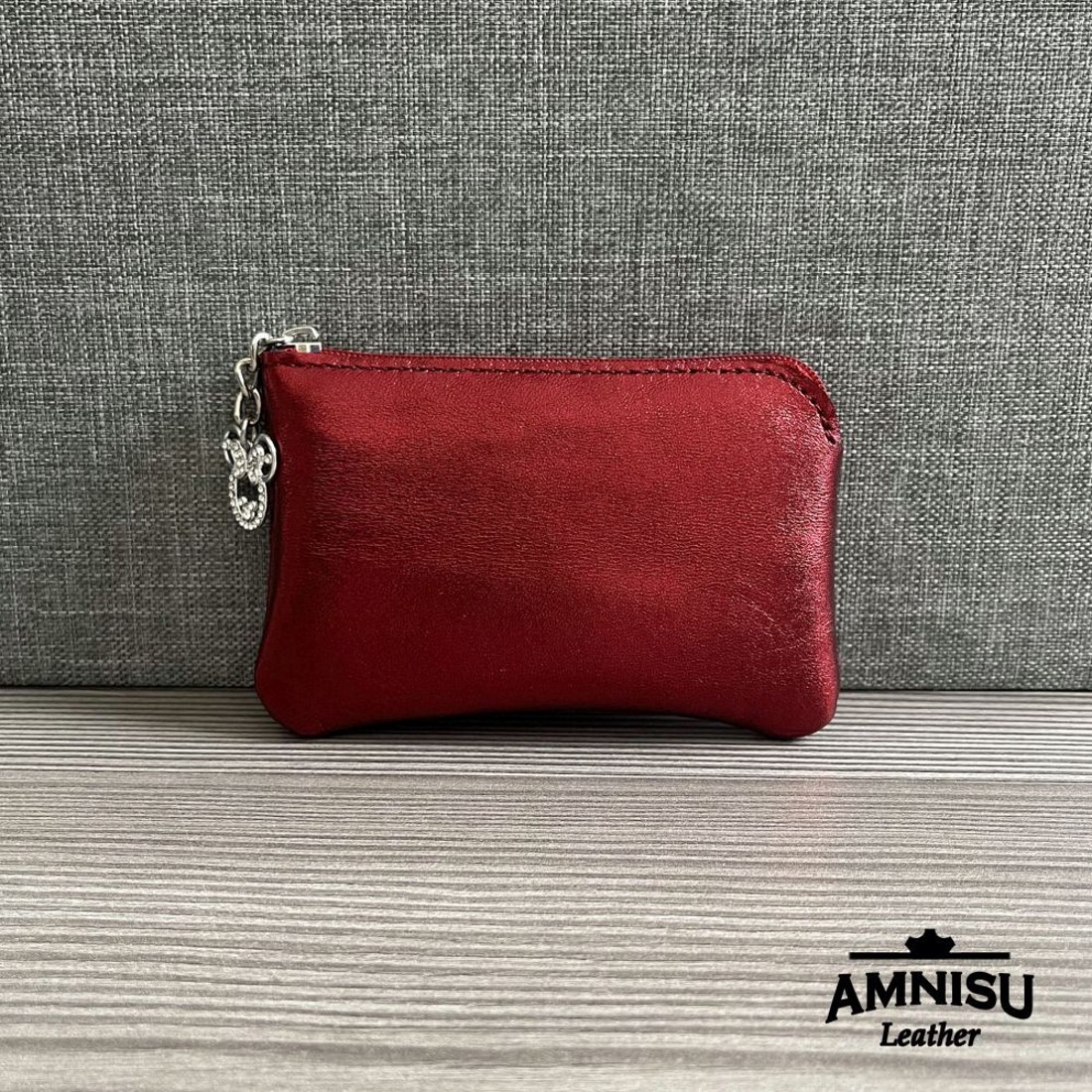 Metál bordó egy cipzáras kulcstartó A5006 - táska & tok - kulcstartó & táskadísz - kulcstartó - Meska.hu