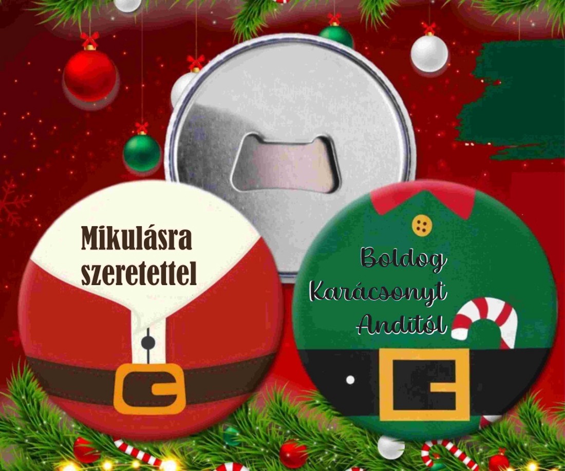 Személyre Szabott Karácsonyi Sörnyitó hütőmágnes � Egyedi Felirattal - otthon & életmód - konyhafelszerelés, tálalás - konyhai dekoráció - hűtőmágnes - Meska.hu