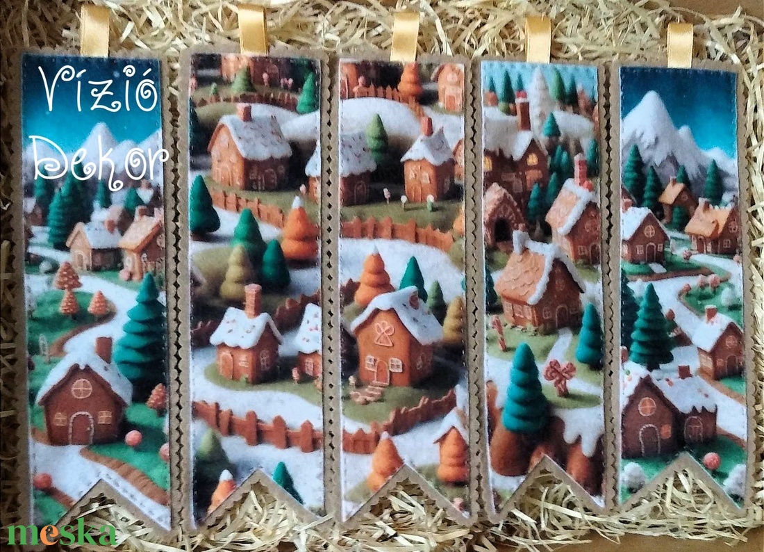 5 db-os téli mézeskalács házikó mintás filc könyvjelző szett - könyv & zene - könyvjelző - Meska.hu 5 db-os téli mézeskalács házikó mintás filc könyvjelző szett - könyv & zene - könyvjelző - Meska.hu