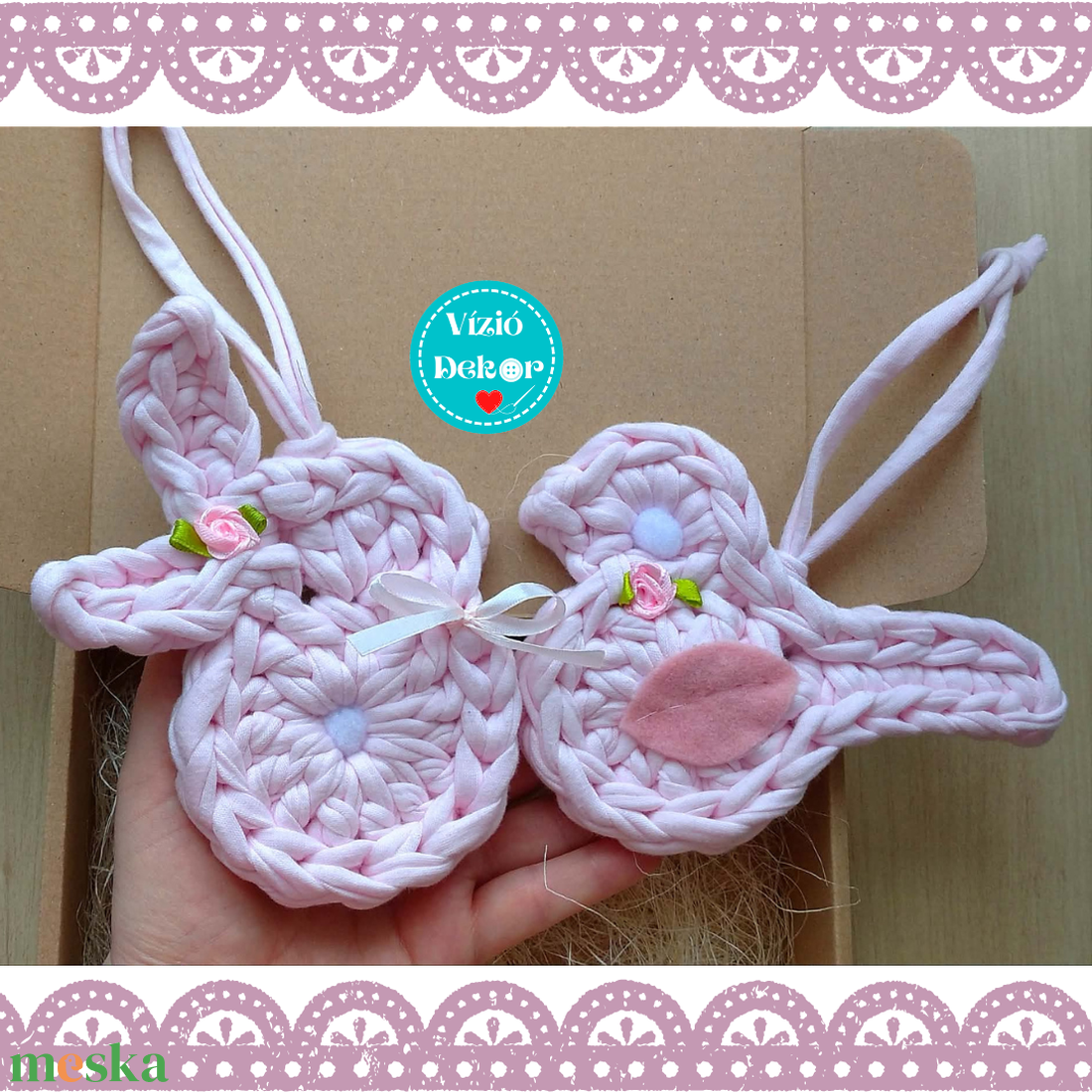 Horgolt tavaszi szett (nyuszi, madár) - otthon & életmód - dekoráció - dísztárgy - Meska.hu