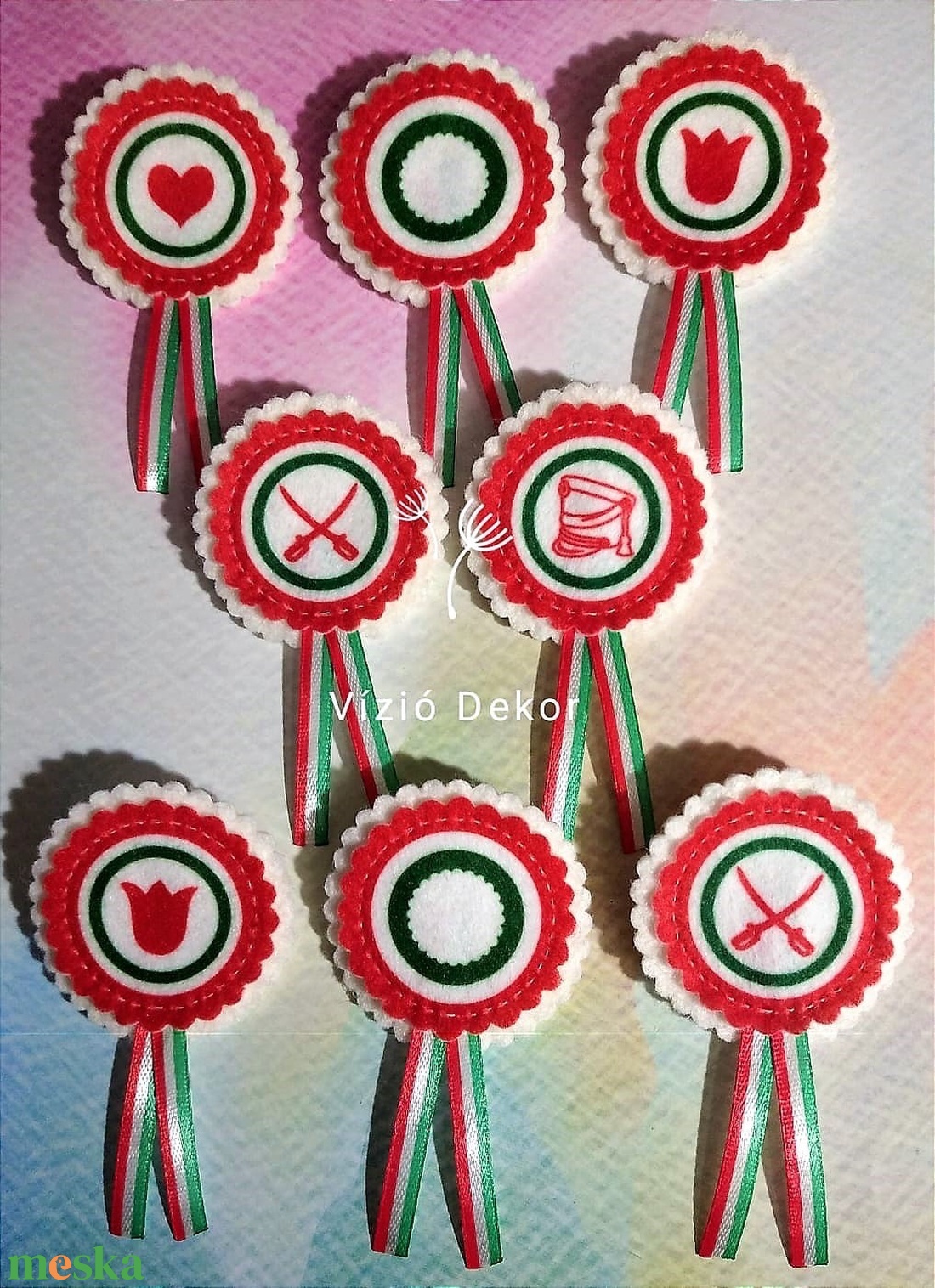 Kokárda kerek sima középpel (kitűző alappal a hátulján) - ékszer - kitűző és bross - Meska.hu