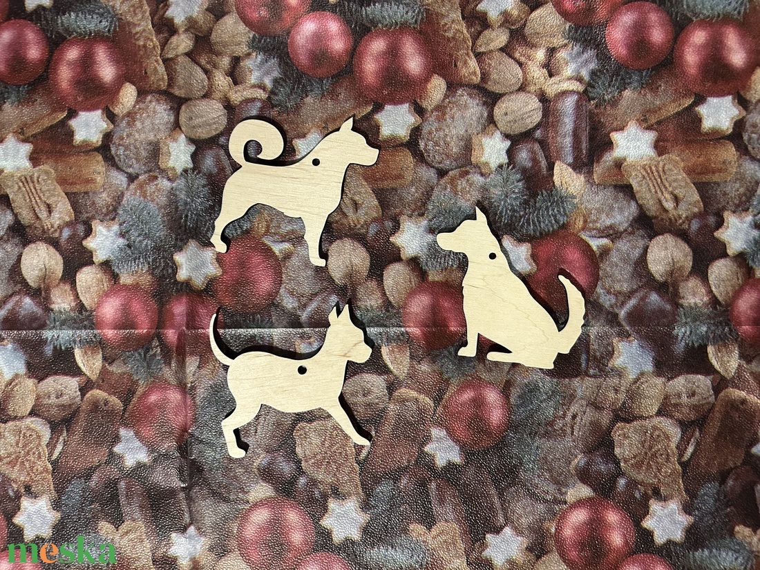 Egyedi kutyás fa karácsonyfadísz szett  kedvenc kutyusod ihlette - 3db - akár névvel is kérhető - karácsony - karácsonyi lakásdekoráció - karácsonyfadíszek - Meska.hu