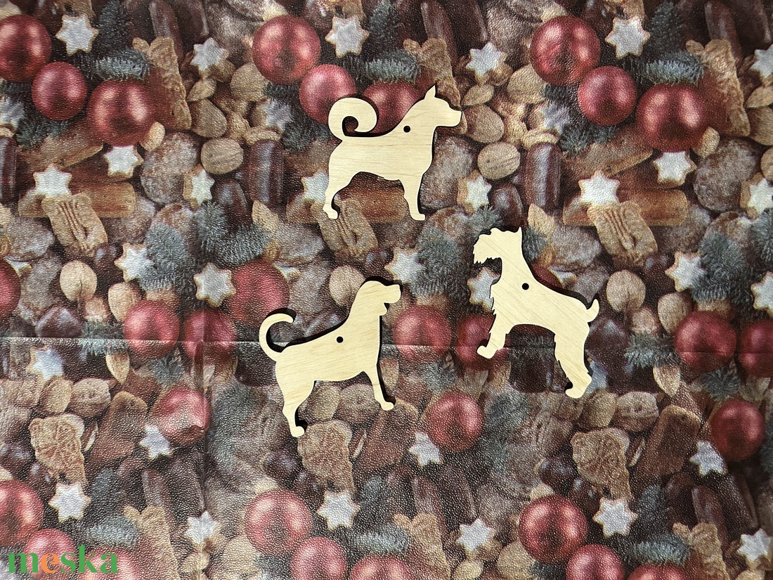 Egyedi kutyás fa karácsonyfadísz szett  kedvenc kutyusod ihlette - 3db - akár névvel is kérhető - karácsony - karácsonyi lakásdekoráció - karácsonyfadíszek - Meska.hu