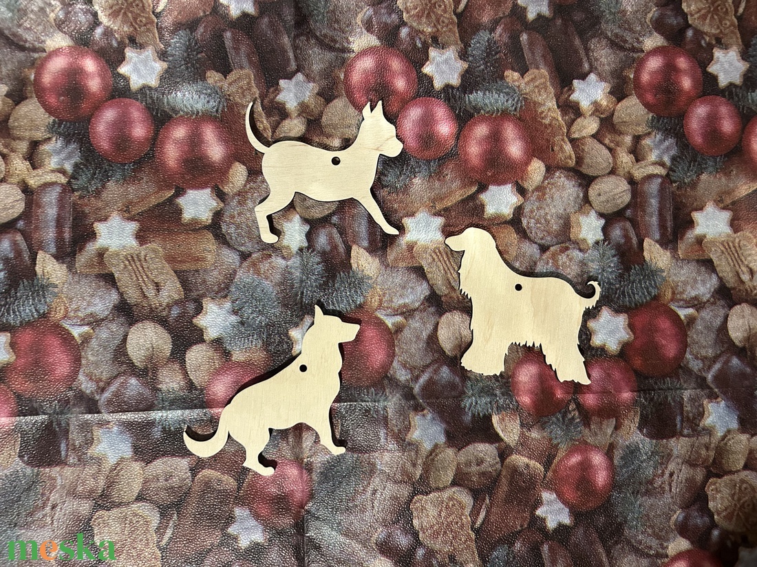 Egyedi kutyás fa karácsonyfadísz szett  kedvenc kutyusod ihlette - 3db - akár névvel is kérhető - karácsony - karácsonyi lakásdekoráció - karácsonyfadíszek - Meska.hu