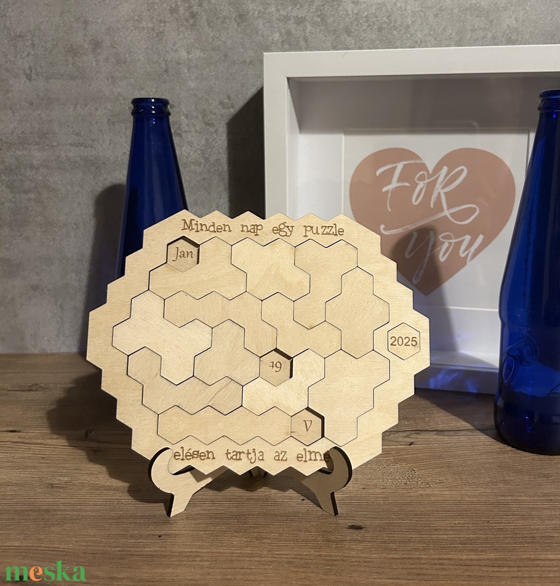 Személyre szabható fa puzzle-naptár   kreatív megoldás a mindennapokra! - otthon & életmód - dekoráció - fali és függő dekoráció - falinaptár & öröknaptár - Meska.hu