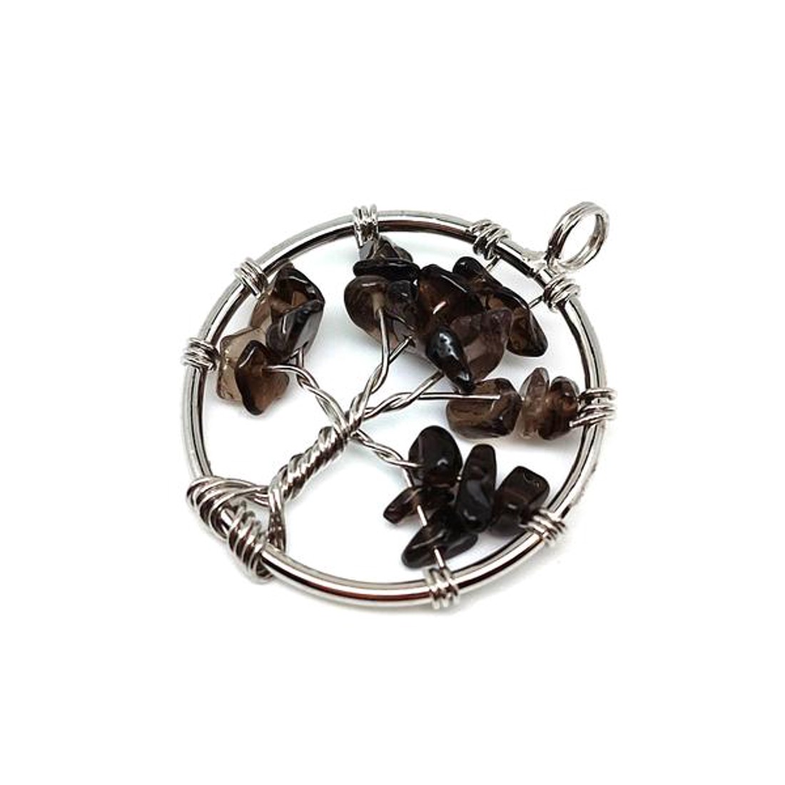 Életfa medál drótos füstkvarc 3cm - ékszer - nyaklánc - medál - Meska.hu