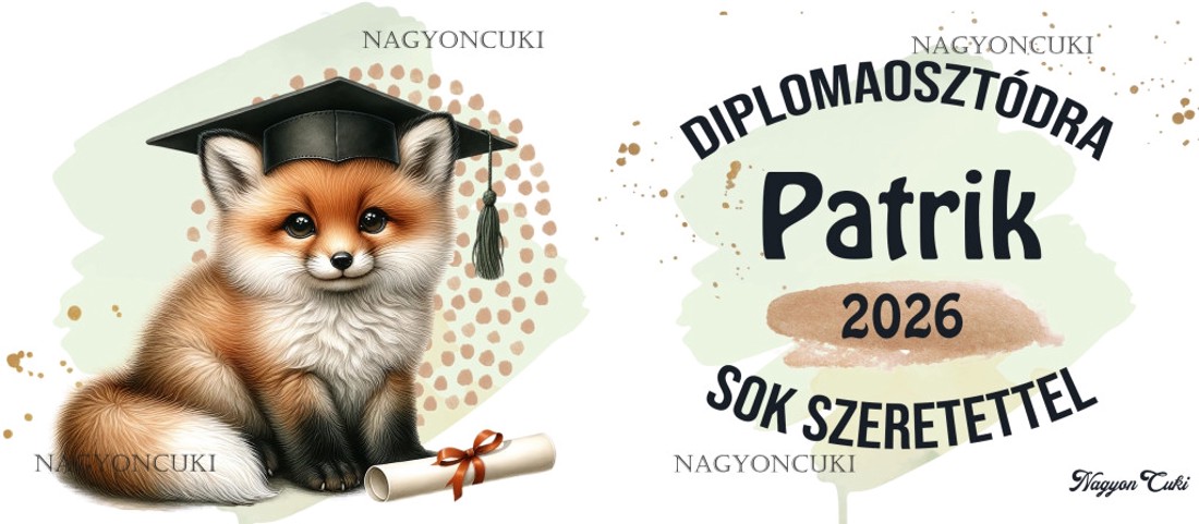 Névvel kérhető Róka - 2026 évi Ballagásra mintás persely -  - Meska.hu