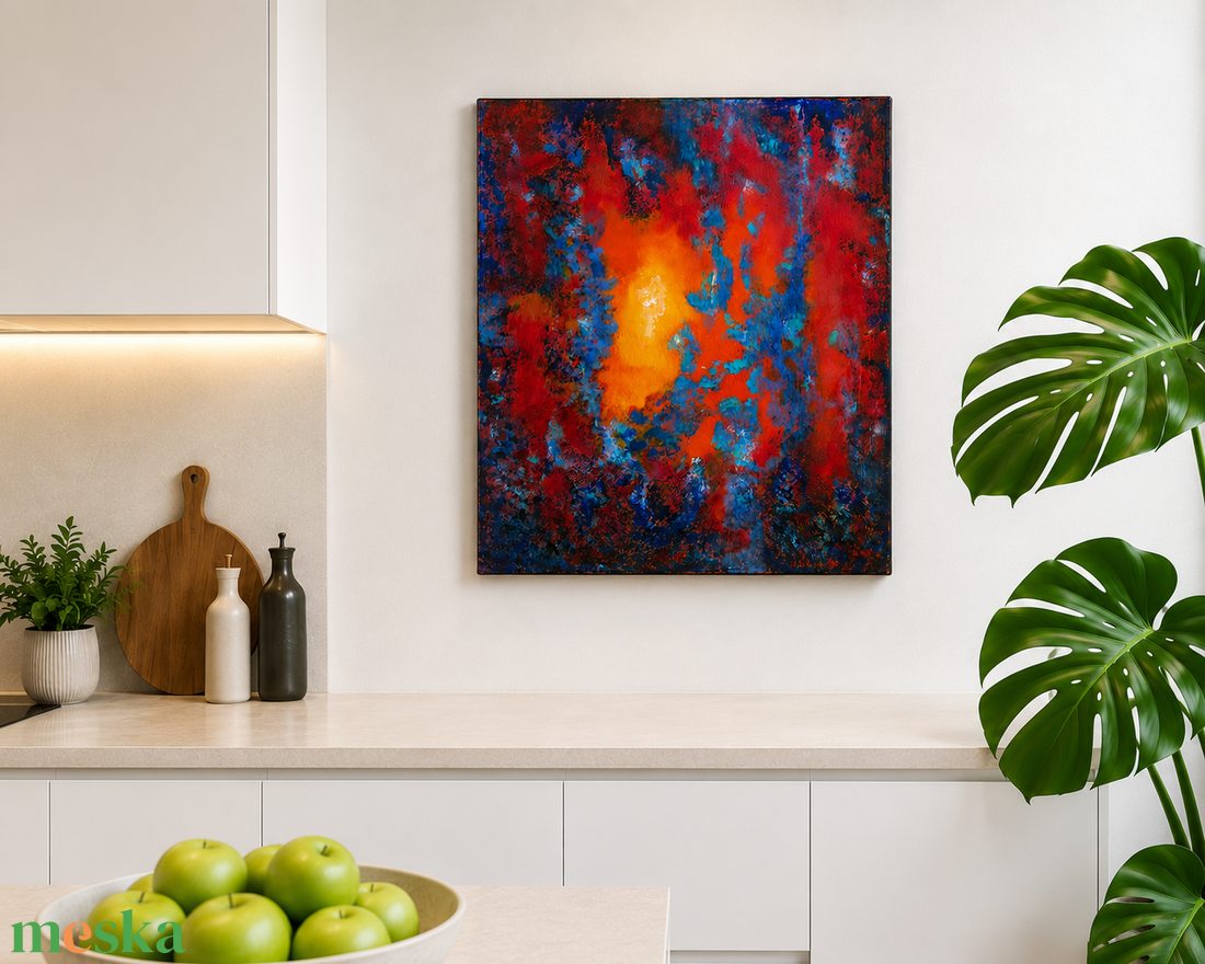Tűzmag - Akril festmény vásznon, 40x50 cm - művészet - festmény - akril - Meska.hu
