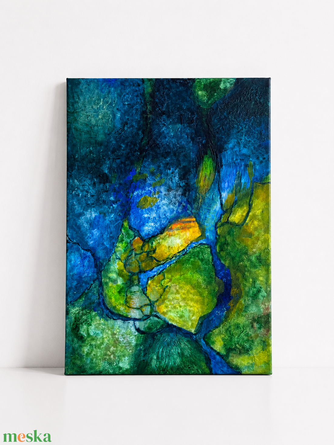 Élénk átmenet - Akril festmény vásznon, 50x70 cm - művészet - festmény - akril - Meska.hu