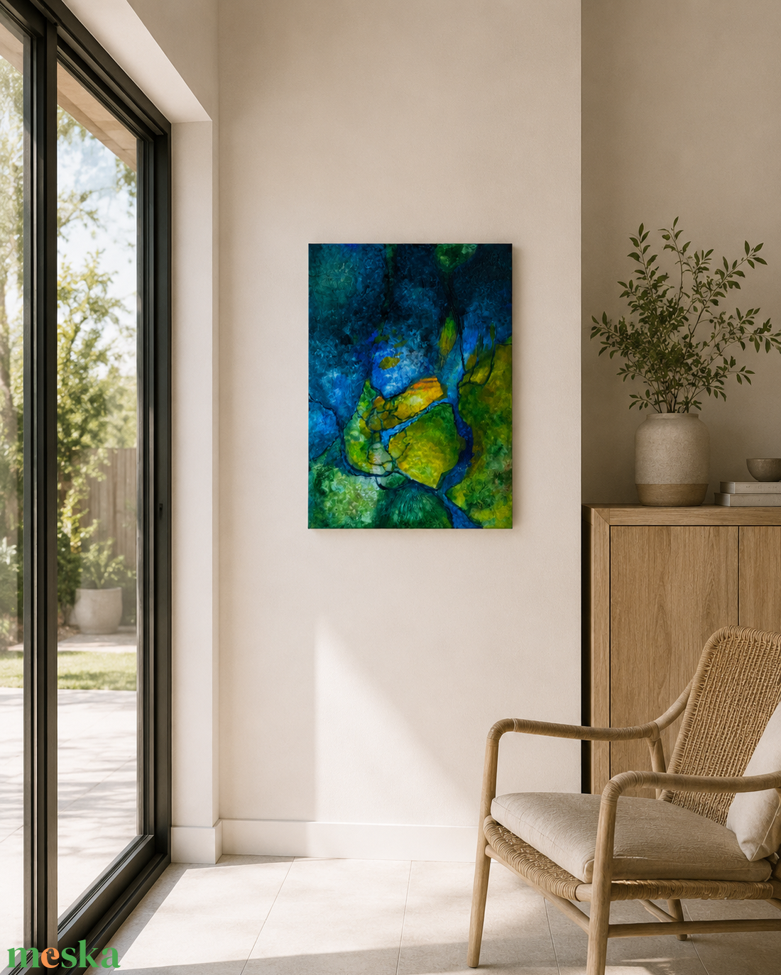 Élénk átmenet - Akril festmény vásznon, 50x70 cm - művészet - festmény - akril - Meska.hu