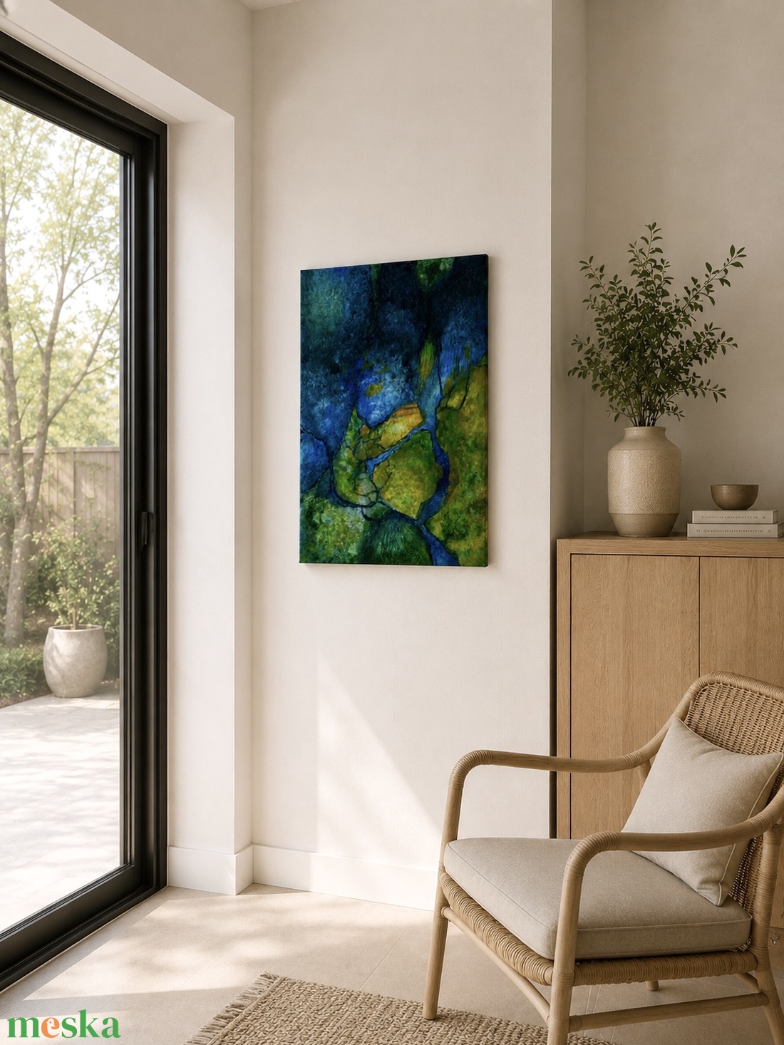 Élénk átmenet - Akril festmény vásznon, 50x70 cm - művészet - festmény - akril - Meska.hu