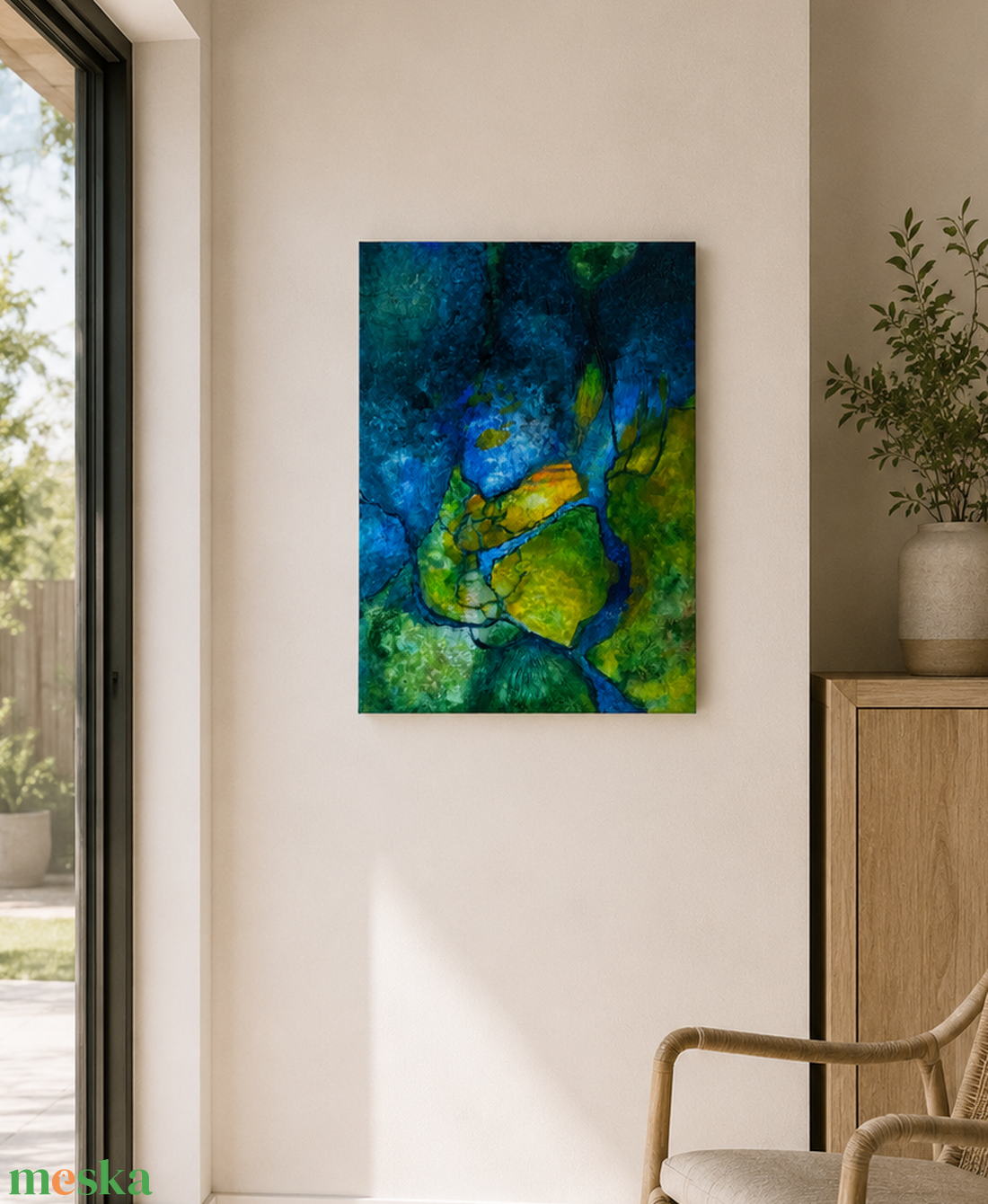 Élénk átmenet - Akril festmény vásznon, 50x70 cm - művészet - festmény - akril - Meska.hu