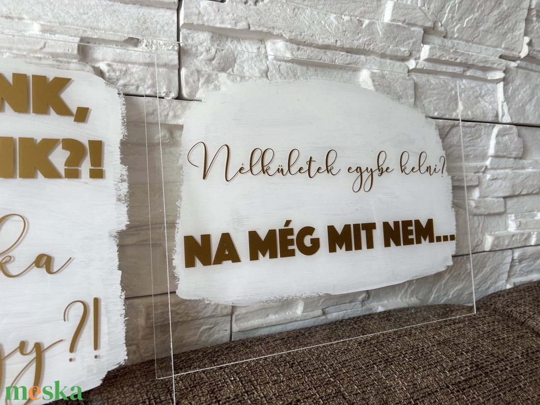 Vicces esküvői plexi táblák  - esküvő - dekoráció - tábla & jelzés - Meska.hu