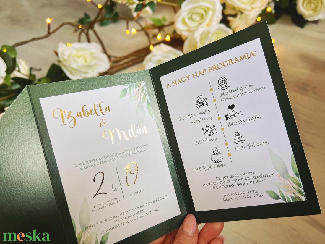 Elegáns zöld borítékos meghívó - esküvő - meghívó & kártya - meghívó - Meska.hu Elegáns zöld borítékos meghívó - esküvő - meghívó & kártya - meghívó - Meska.hu