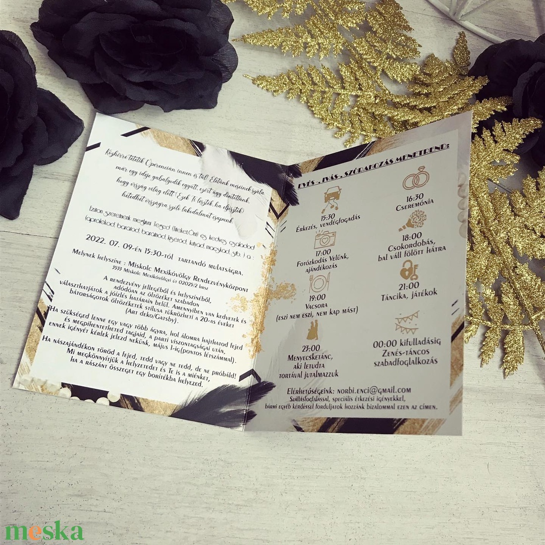 Nagy gatsby arany-fekete meghívó - esküvő - meghívó & kártya - meghívó - Meska.hu Nagy gatsby arany-fekete meghívó - esküvő - meghívó & kártya - meghívó - Meska.hu