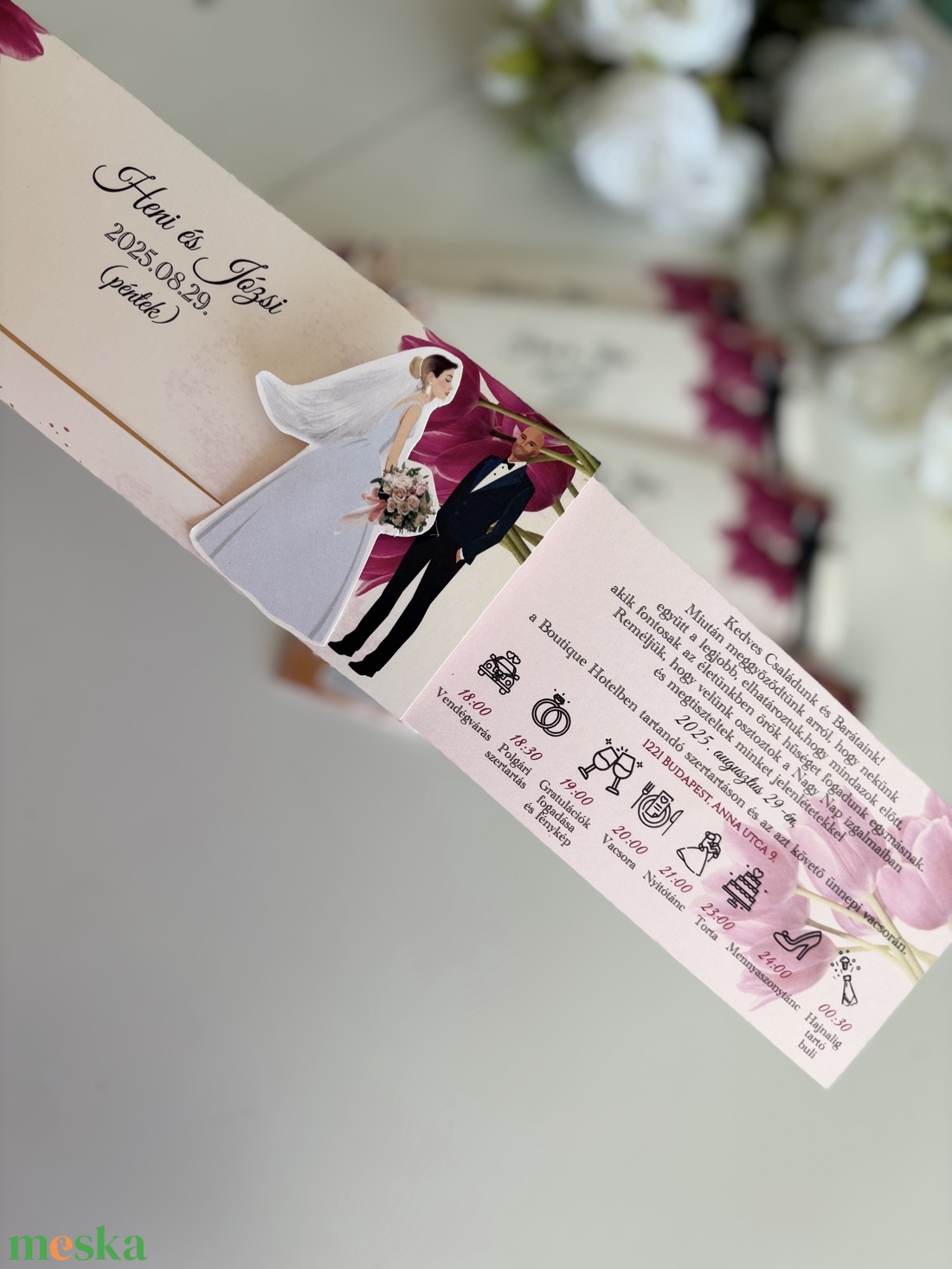 Különleges kihúzható (puszis) esküvői meghívó pink tulipános - esküvő - meghívó & kártya - meghívó - Meska.hu Különleges kihúzható (puszis) esküvői meghívó pink tulipános - esküvő - meghívó & kártya - meghívó - Meska.hu