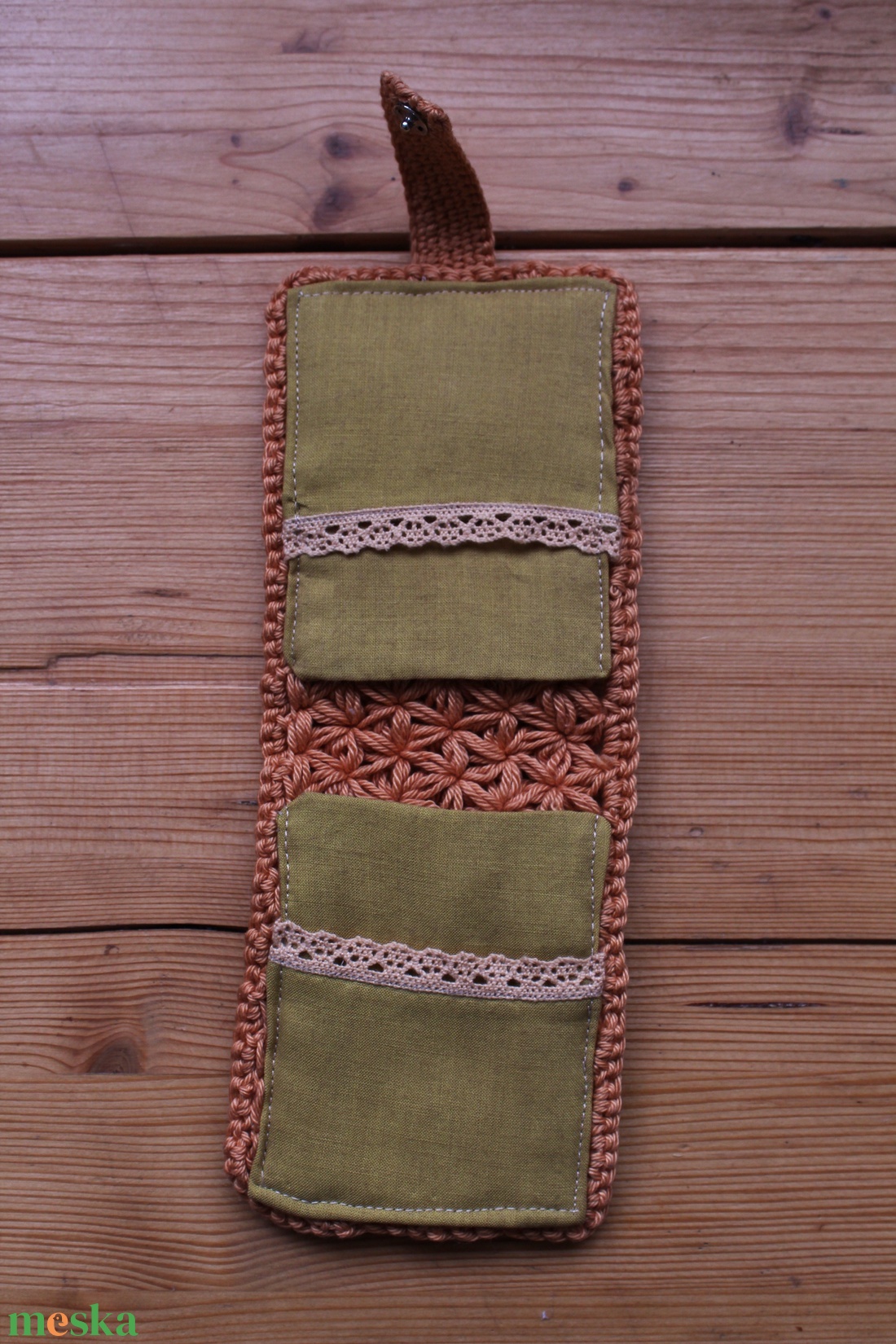 Horgolt (s varrott) irattartó #7 - táska & tok - pénztárca & más tok - kártyatartó & irattartó - Meska.hu