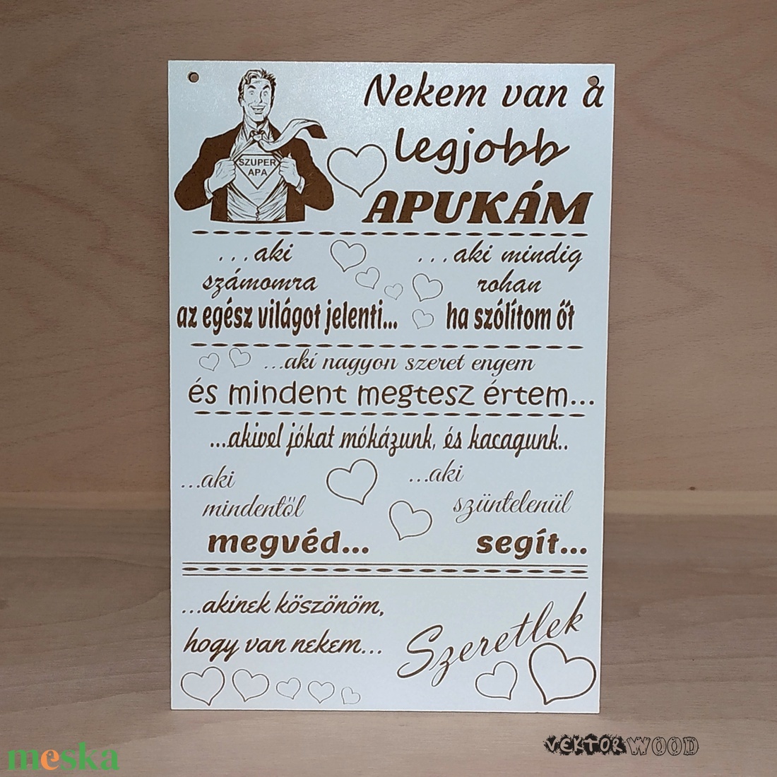 Nekem van a legjobb apukám tábla - otthon & lakás - dekoráció - kép & falikép - táblakép - Meska.hu