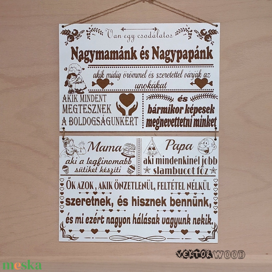 Van egy csodálatos nagymamám és nagypapám dupla  tábla - otthon & lakás - dekoráció - kép & falikép - táblakép - Meska.hu