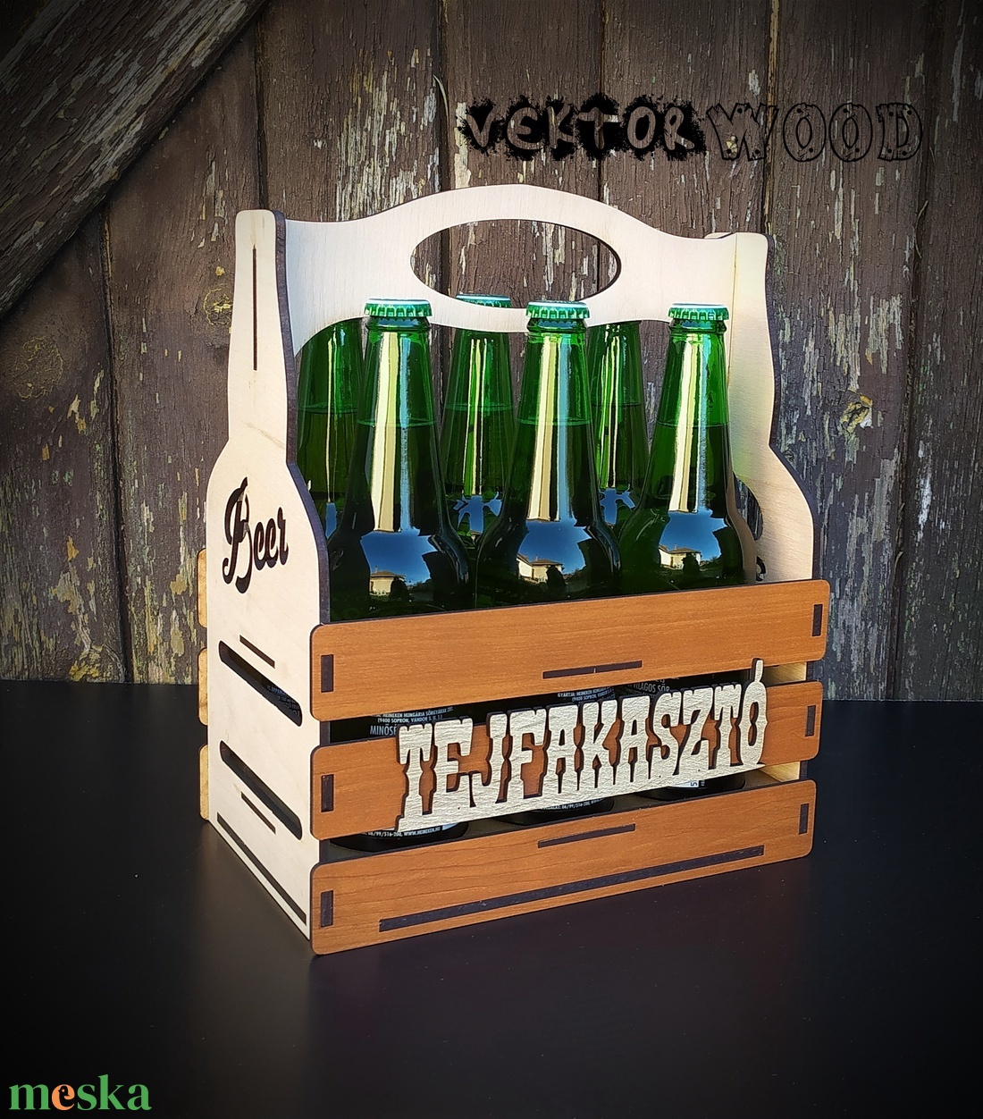 Fa sörösrekesz - szépségápolás - egészségmegőrzési kellékek - Meska.hu