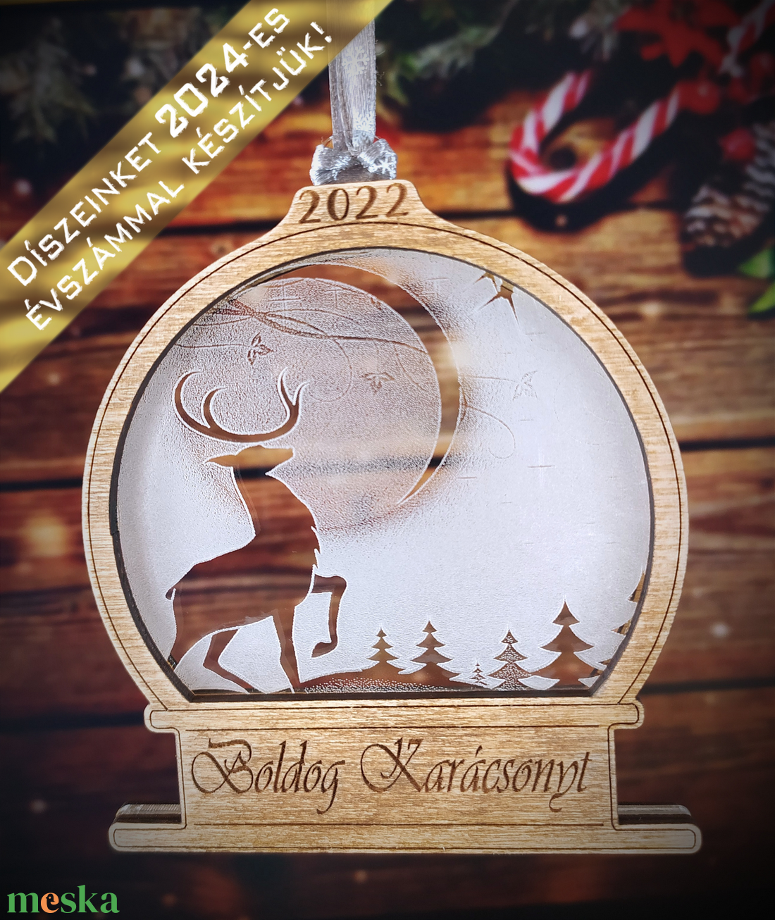 Névre szóló! Csodaszarvas karácsonyi dísz - karácsony - karácsonyi lakásdekoráció - karácsonyfadíszek - Meska.hu