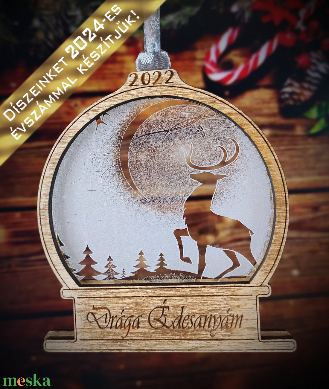 Névre szóló! Csodaszarvas karácsonyi dísz - karácsony - karácsonyi lakásdekoráció - karácsonyfadíszek - Meska.hu