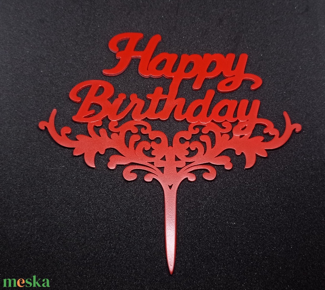 Happy Birthday - díszes tortabeszúró - otthon & életmód - konyhafelszerelés, tálalás - sütés, főzés - sütidísz - Meska.hu