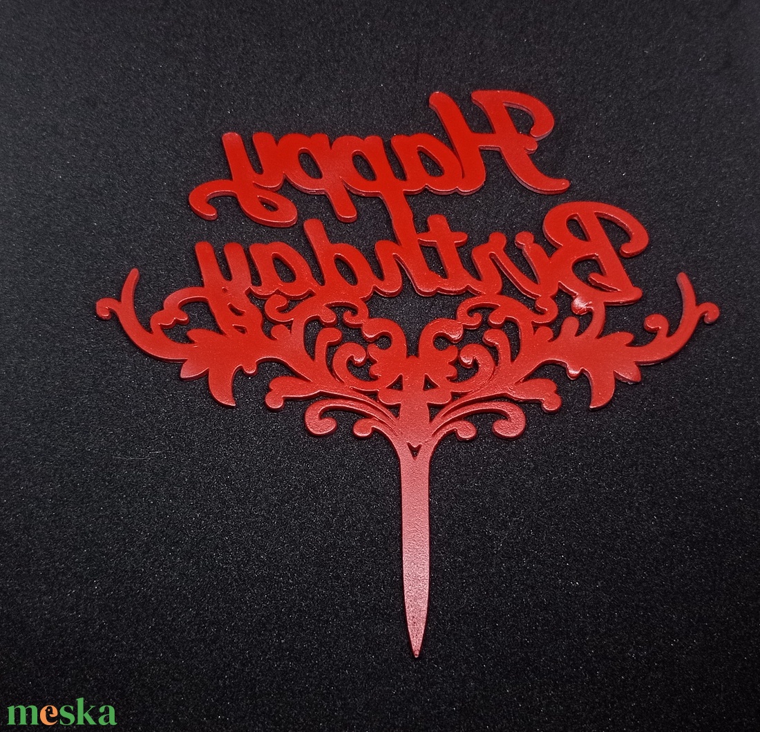 Happy Birthday - díszes tortabeszúró - otthon & életmód - konyhafelszerelés, tálalás - sütés, főzés - sütidísz - Meska.hu
