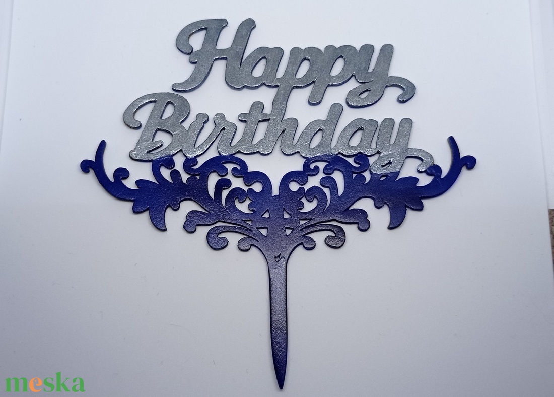 Happy Birthday - díszes tortabeszúró - otthon & életmód - konyhafelszerelés, tálalás - sütés, főzés - sütidísz - Meska.hu