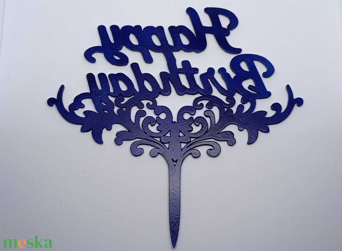 Happy Birthday - díszes tortabeszúró - otthon & életmód - konyhafelszerelés, tálalás - sütés, főzés - sütidísz - Meska.hu