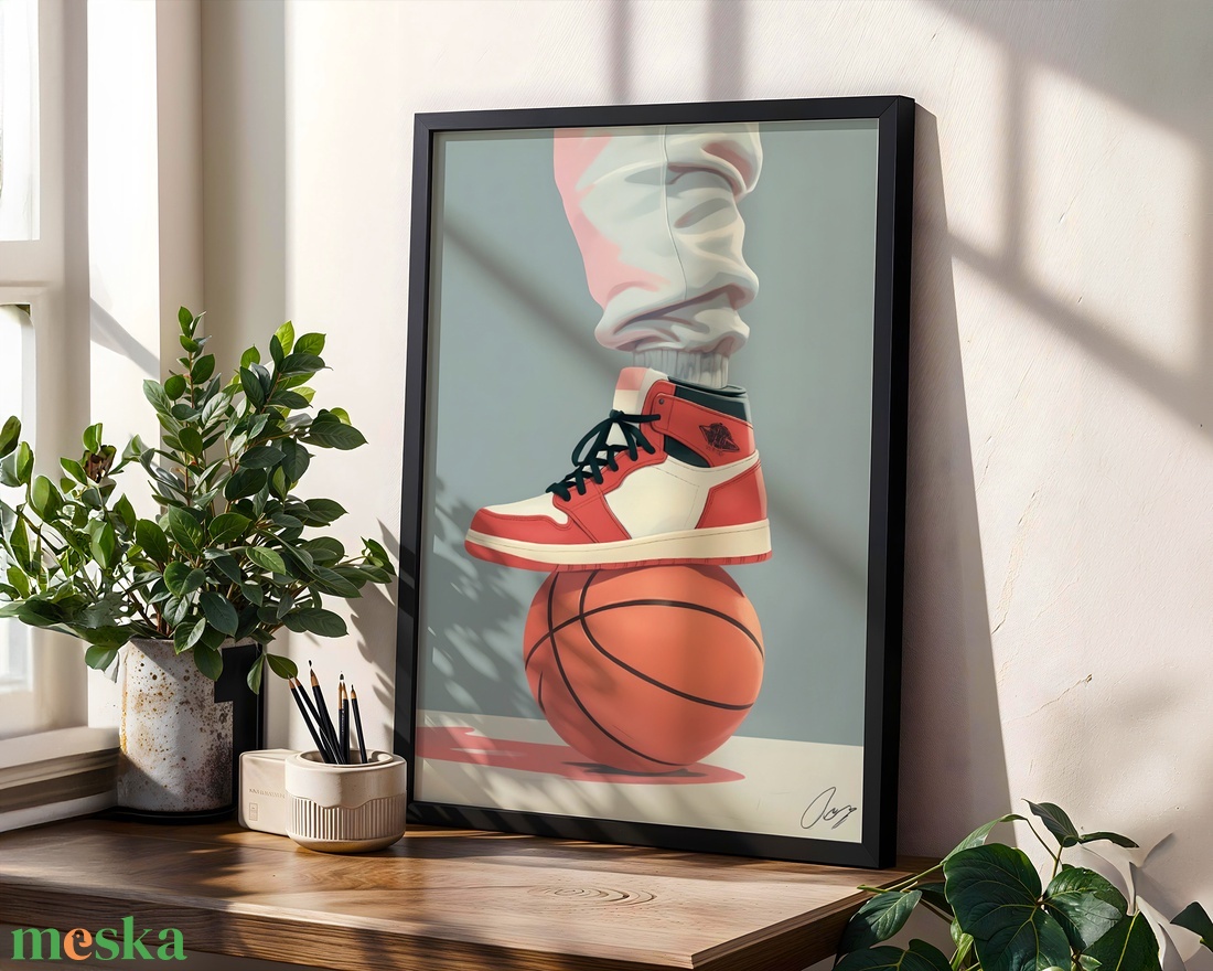 Sneaker és Kosárlabda Digitális Illusztráció  - otthon & életmód - dekoráció - kép & falikép - poszter - Meska.hu