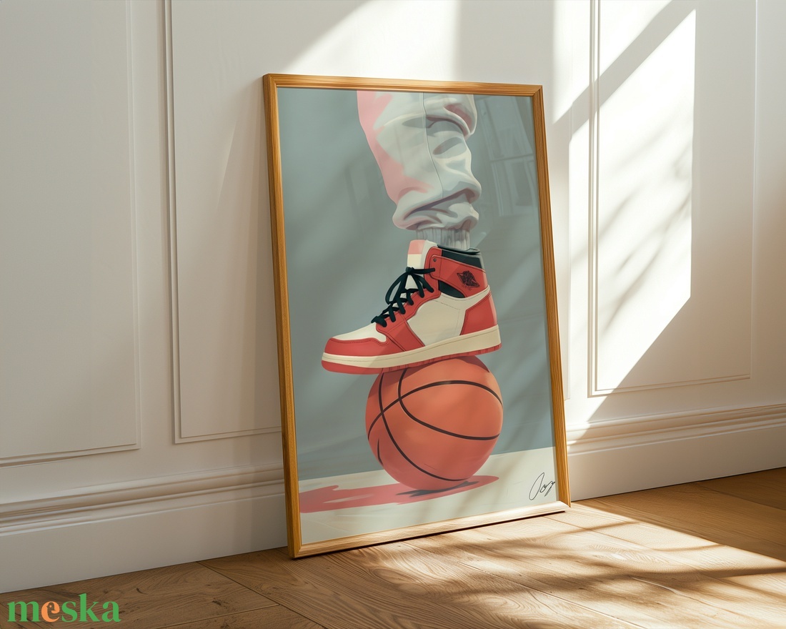 Sneaker és Kosárlabda Digitális Illusztráció  - otthon & életmód - dekoráció - kép & falikép - poszter - Meska.hu