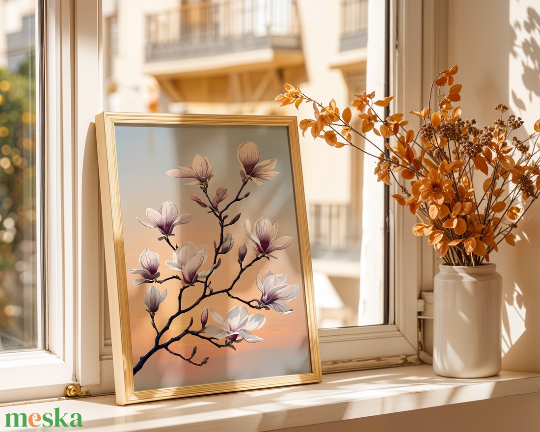 Japán Stílusú Magnólia Ág - Digitális Letöltés - otthon & életmód - dekoráció - kép & falikép - poszter - Meska.hu