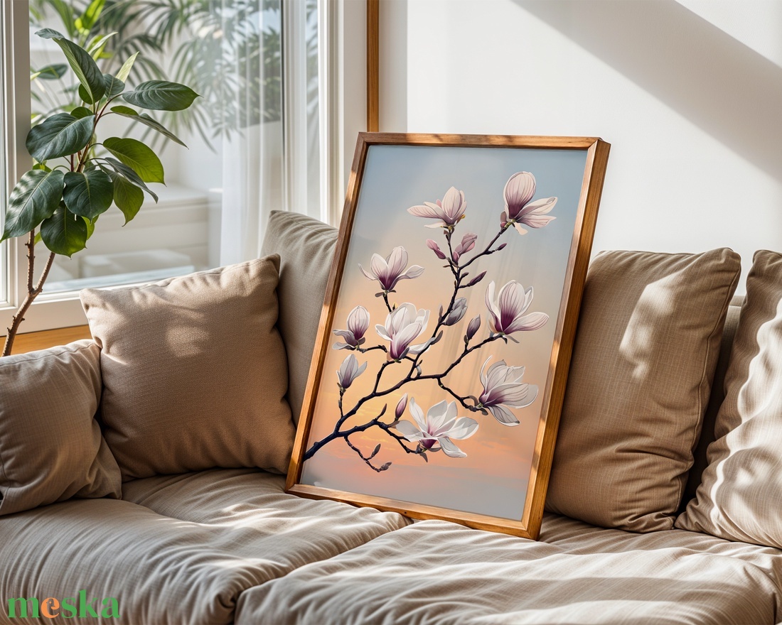 Japán Stílusú Magnólia Ág - Digitális Letöltés - otthon & életmód - dekoráció - kép & falikép - poszter - Meska.hu
