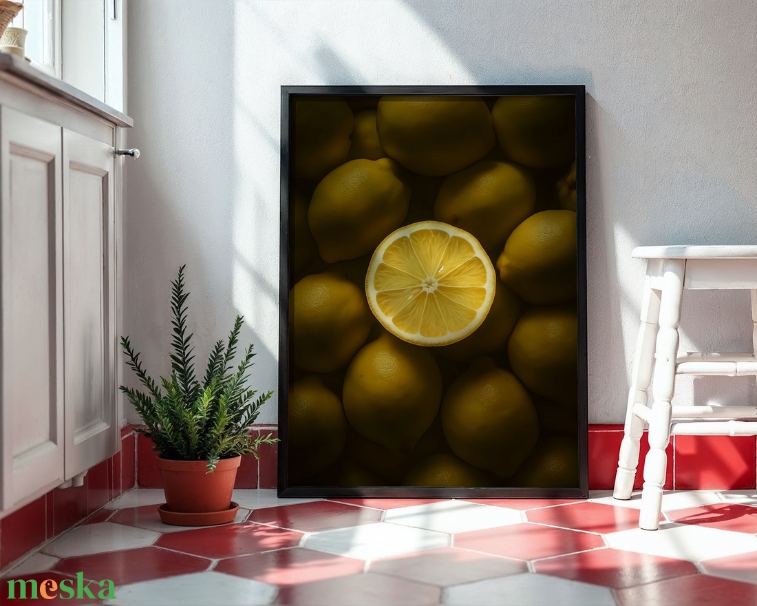 Ragyogó Citrom - Retro Gasztro Falikép - Digitális Letöltés - otthon & életmód - dekoráció - kép & falikép - poszter - Meska.hu